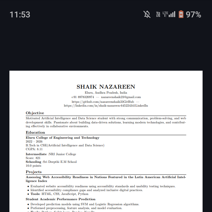 Shaik Nazaraeen