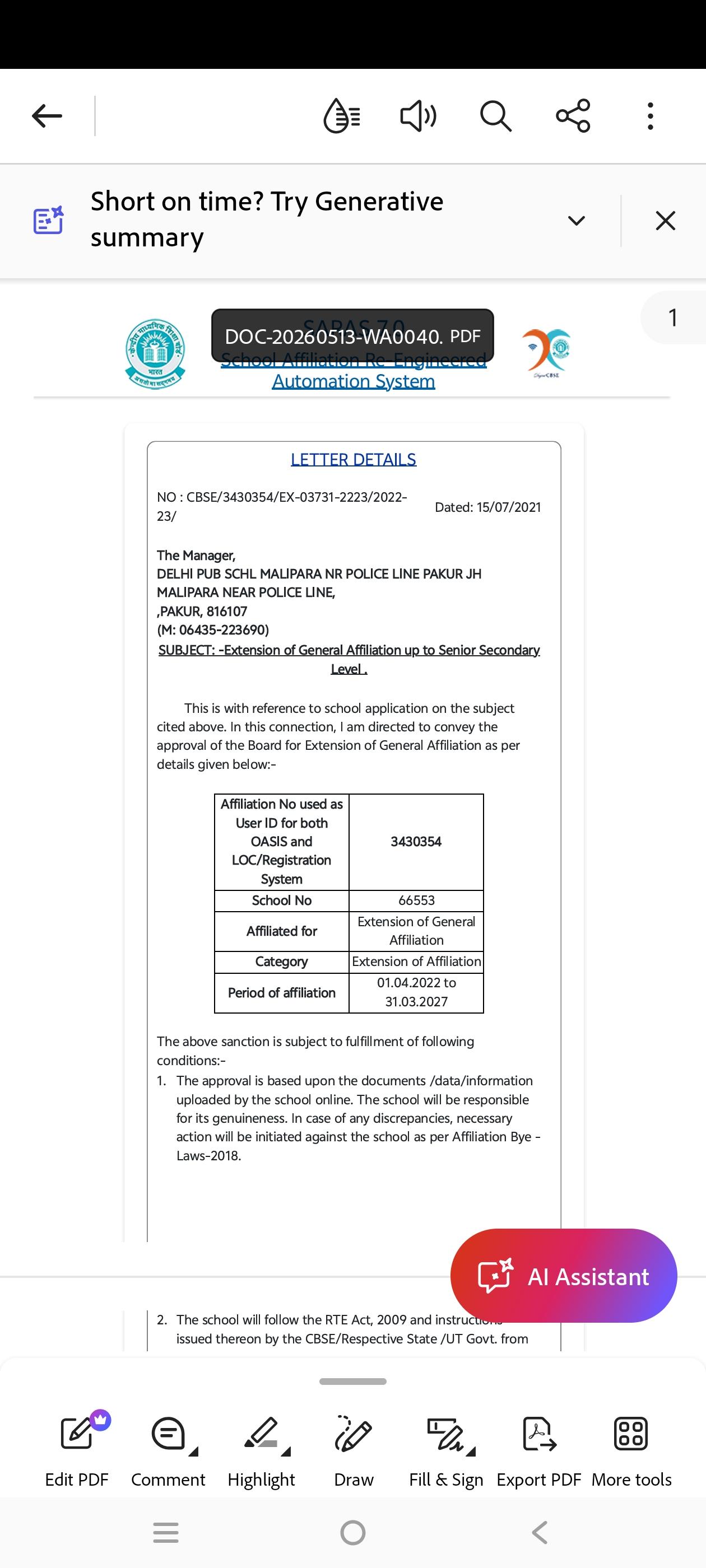 CBSE AFFILIATION