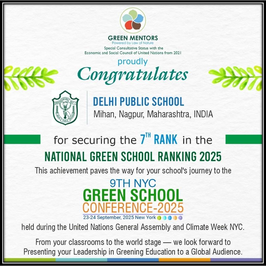 Ranked 7th in the National Green School Ranking 2025