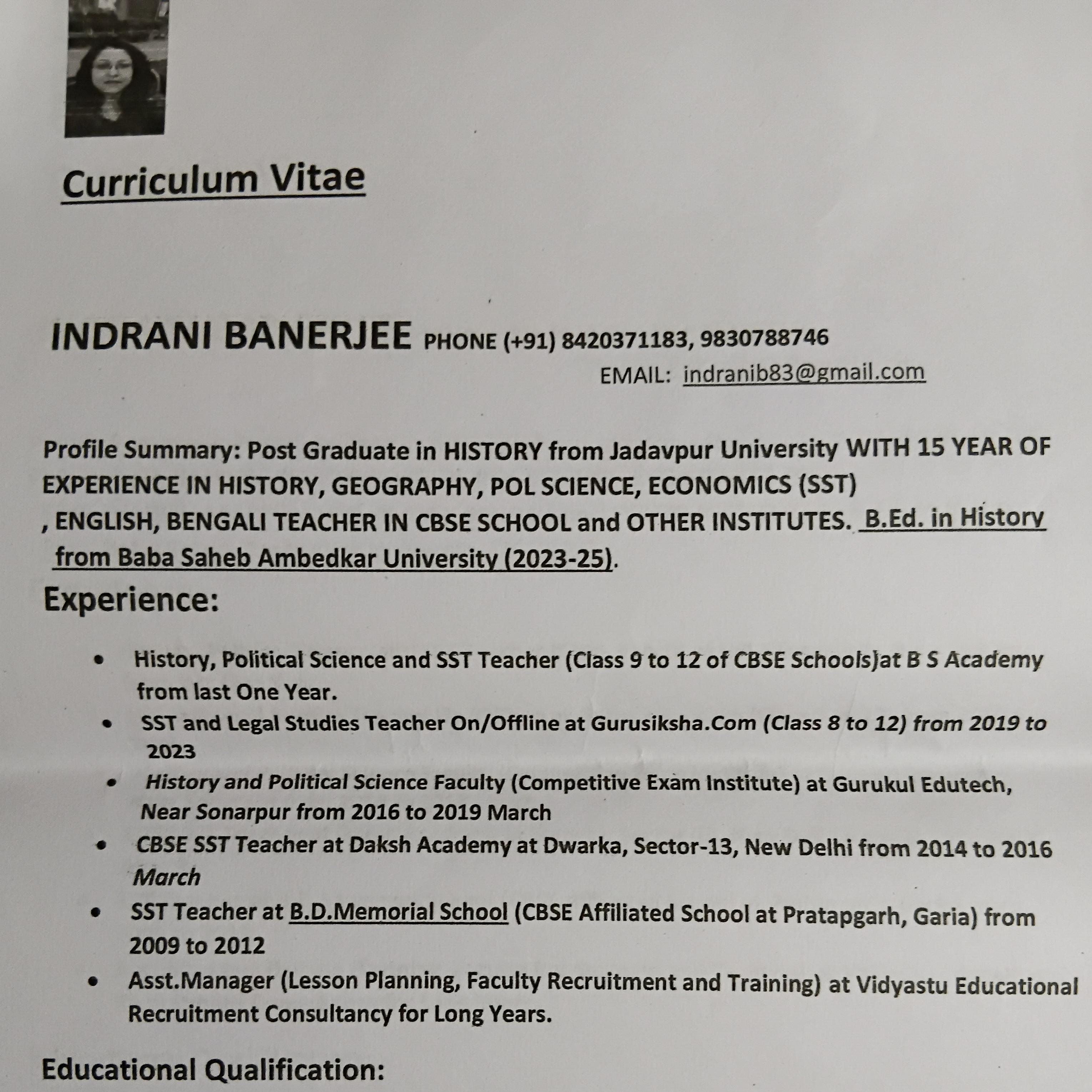 Indrani Banerjee