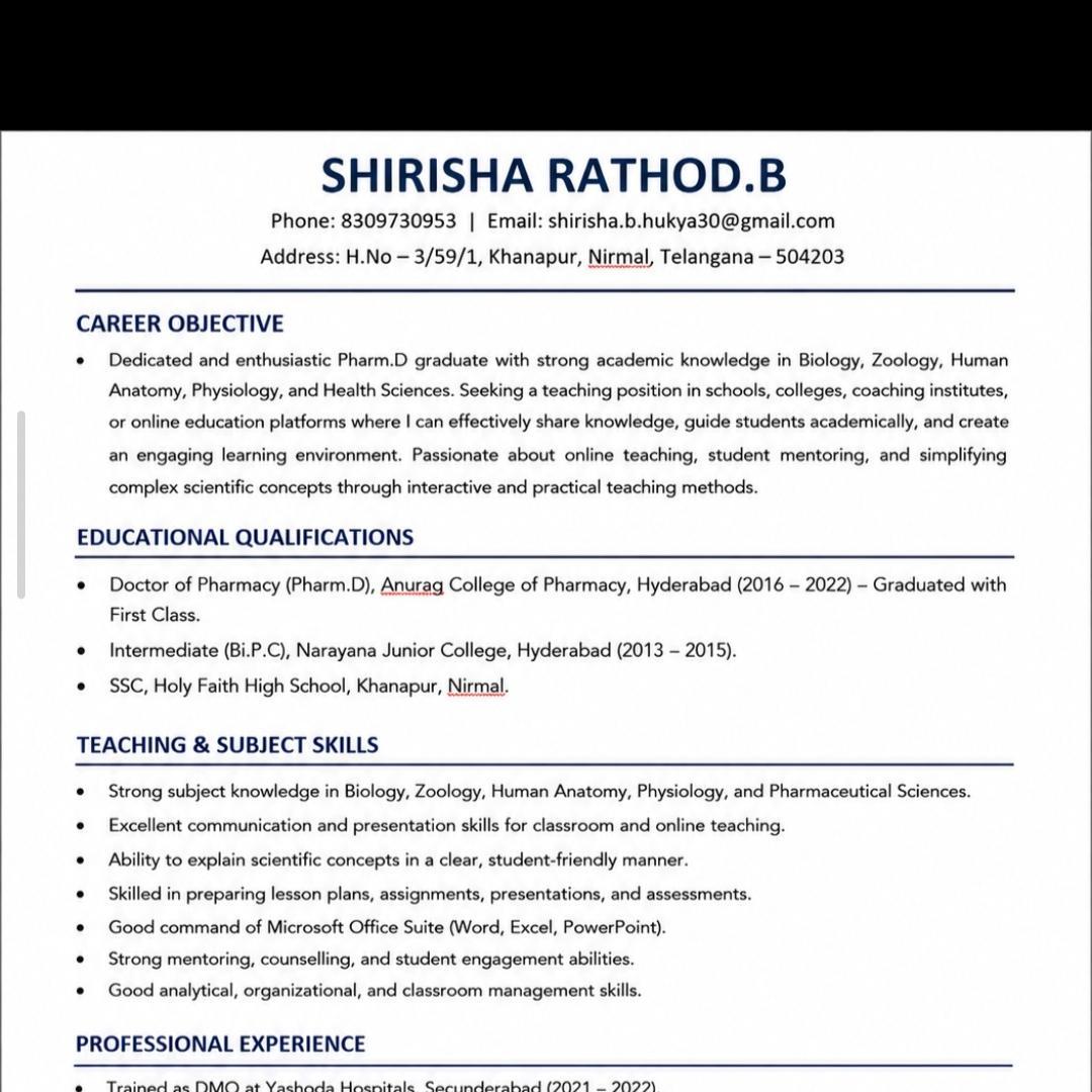 Shirisha Rathod